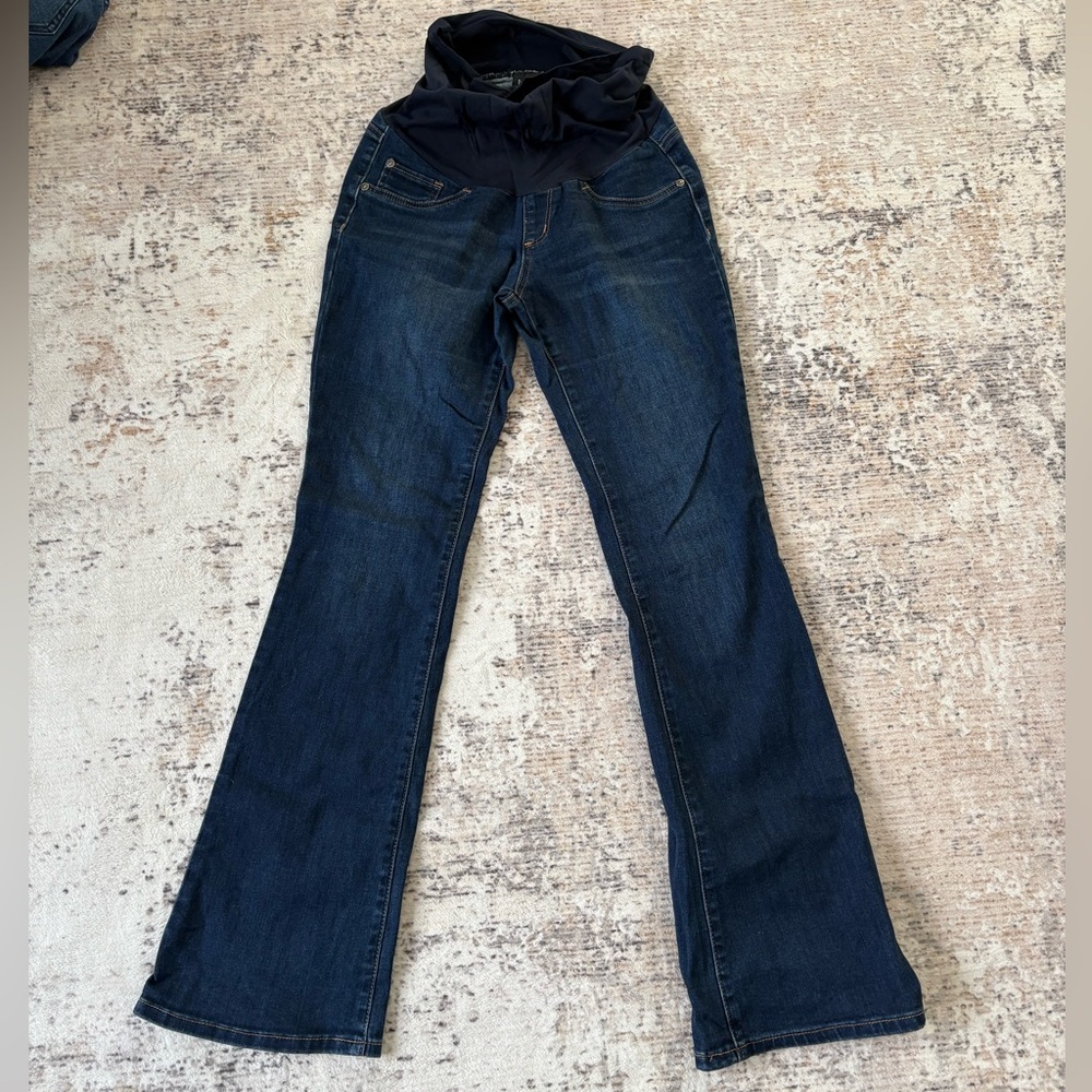 Indigo Blue Flare Maternity Jeans - Dark Denim